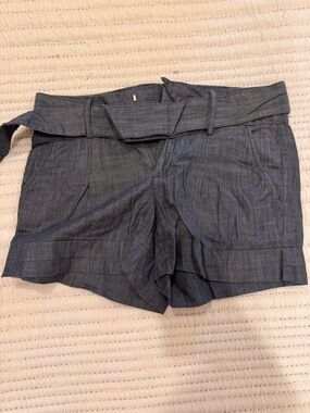Banana Republic Chambray High-Waist Shorts - Blue